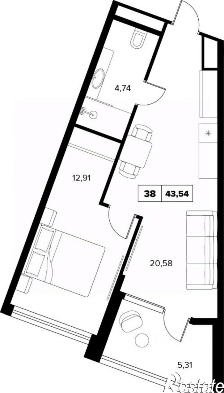 2-комн квартира в новом доме ул Семашко, 37А 3,  д. 37А 3,  к. 3