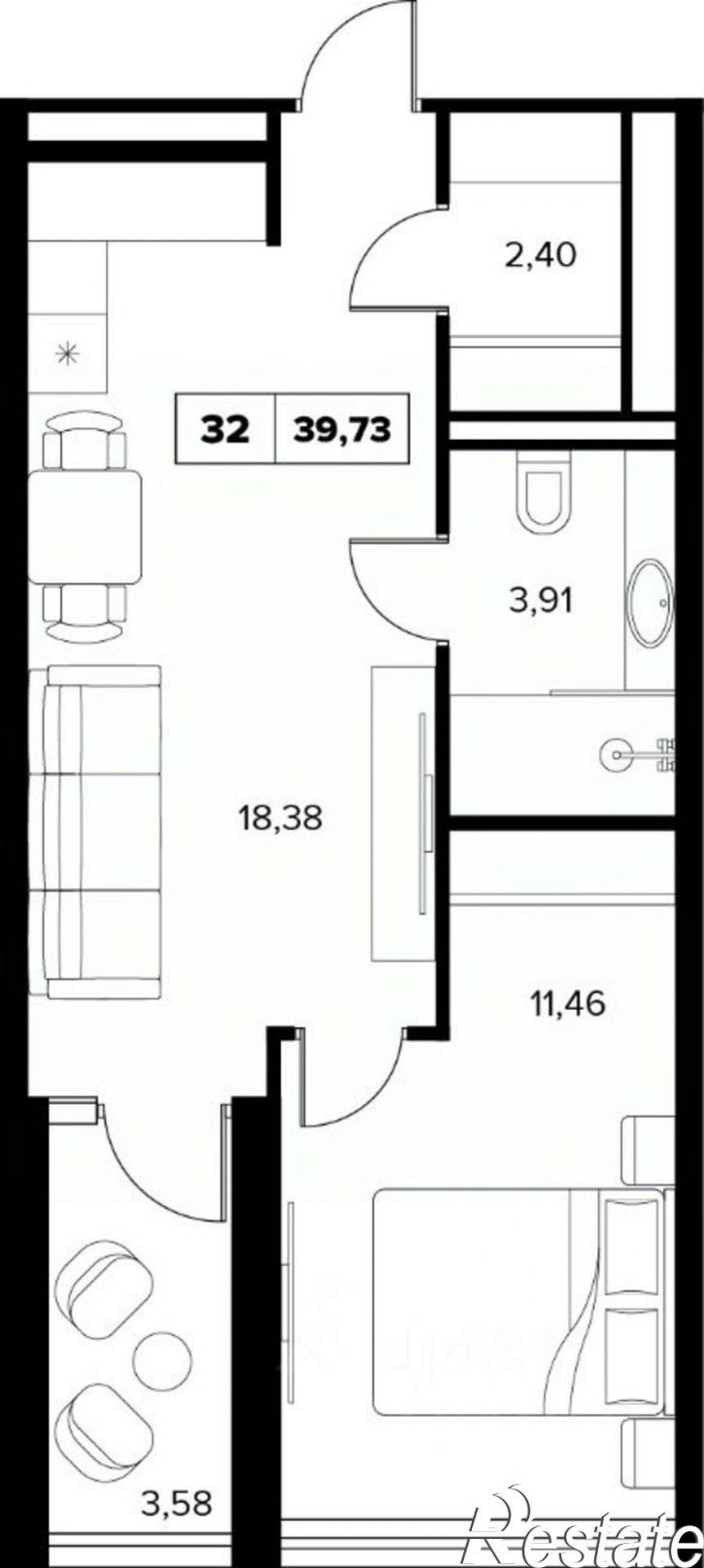 2-комн квартира в новом доме ул Семашко, 37А 3,  д. 37А 3,  к. 3