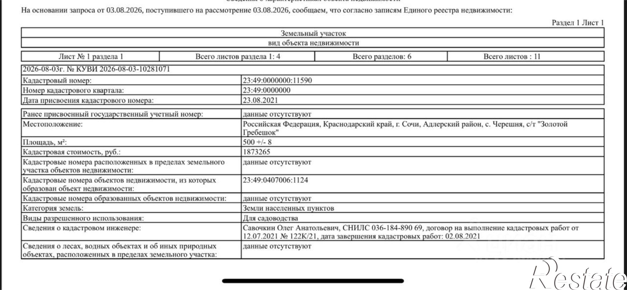 Купить землю, земельный участок за 8 500 000 рублей на городской округ Сочи