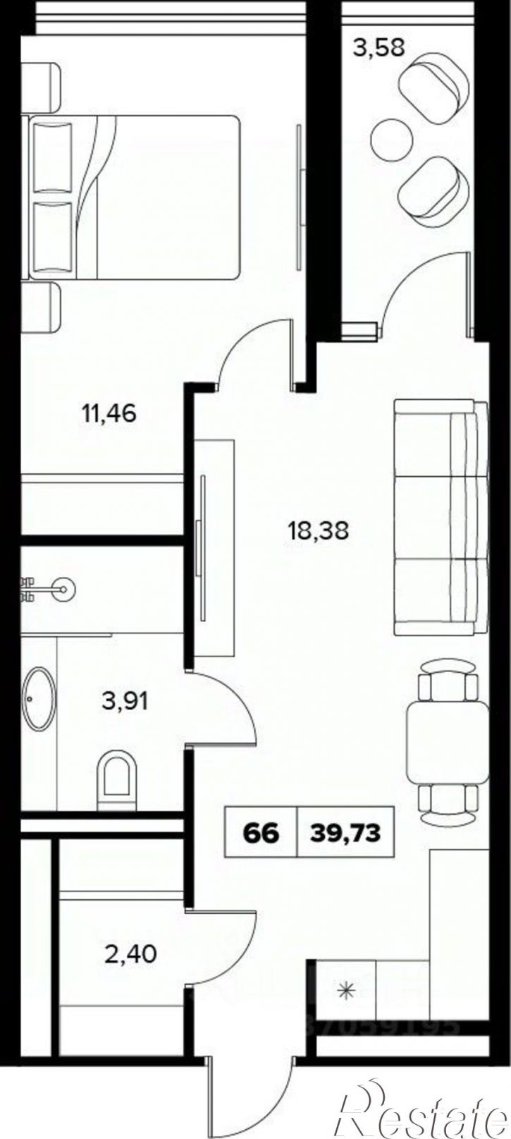 2-комн квартира в новом доме ул Семашко, 37А 3,  д. 37А 3,  к. 3