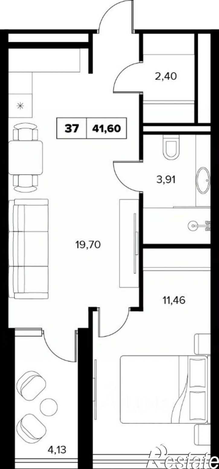 2-комн квартира в новом доме ул Семашко, 37А 3,  д. 37А 3,  к. 3