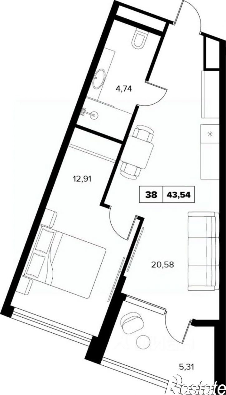 2-комн квартира в новом доме ул Семашко, 37А 3,  д. 37А 3,  к. 3