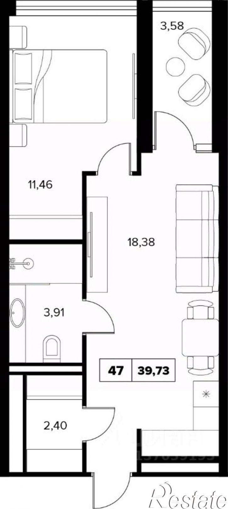 2-комн квартира в новом доме ул Семашко, 37А 3,  д. 37А 3,  к. 3