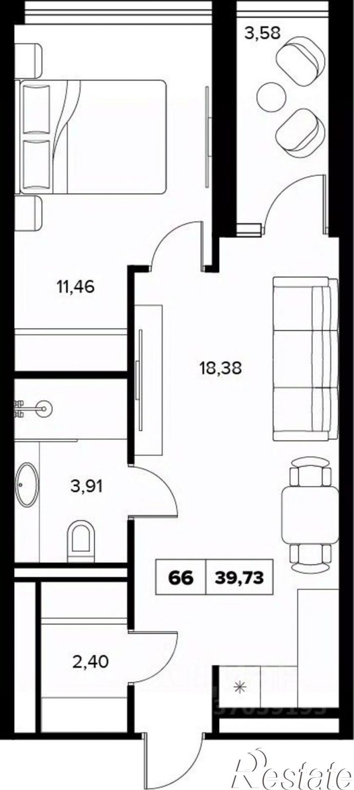 2-комн квартира в новом доме ул Семашко, 37А 3,  д. 37А 3,  к. 3