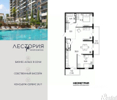 2-комн, 77 кв м, этаж 15/17 улица Искры, 66/10к3