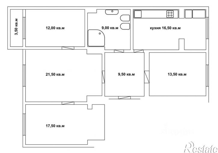 3-комн квартира ул Красноармейская, 14,  д. 14