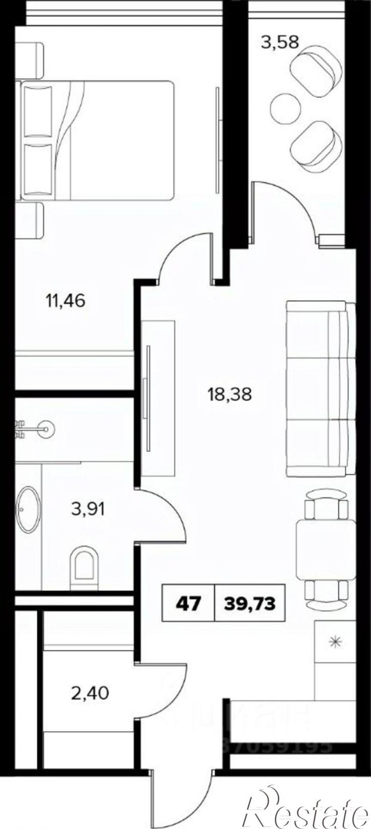 2-комн квартира в новом доме ул Семашко, 37А 3,  д. 37А 3,  к. 3