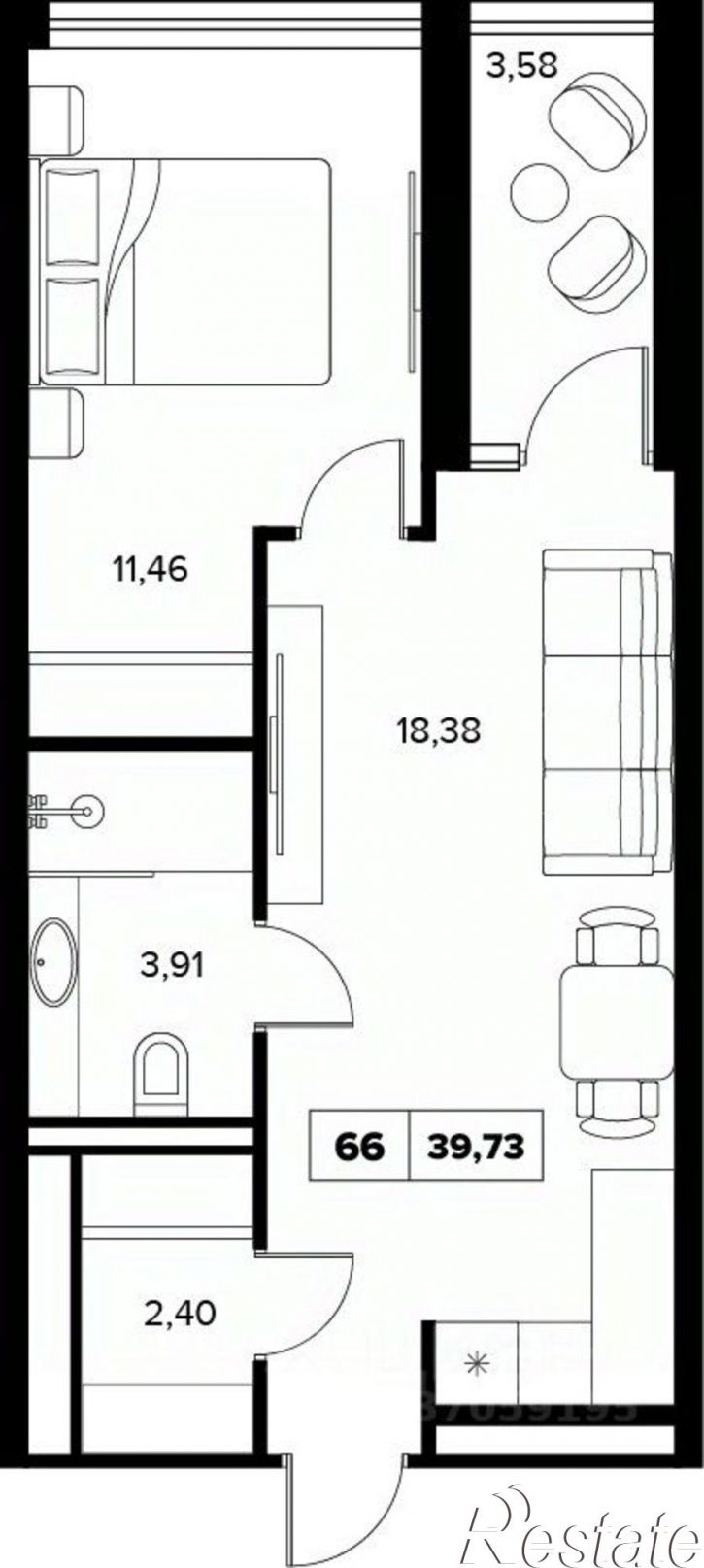 2-комн квартира в новом доме ул Семашко, 37А 3,  д. 37А 3,  к. 3