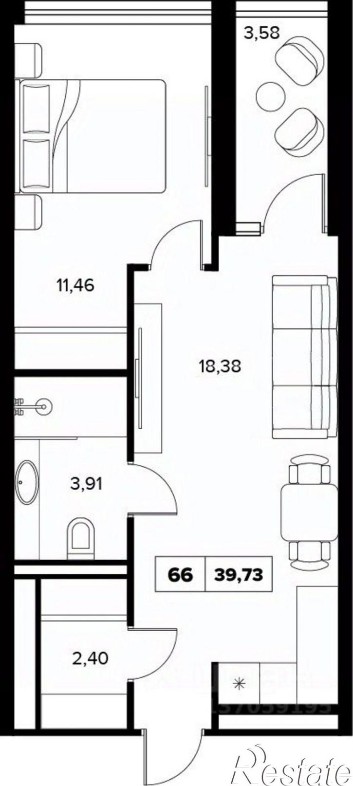 2-комн квартира в новом доме ул Семашко, 37А 3,  д. 37А 3,  к. 3
