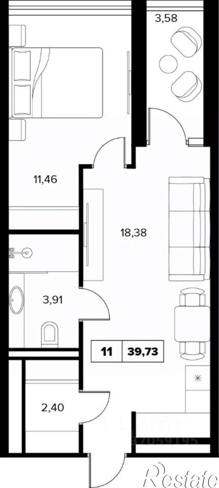2-комн квартира в новом доме улица Семашко, 37А к3,  д. 37А к3