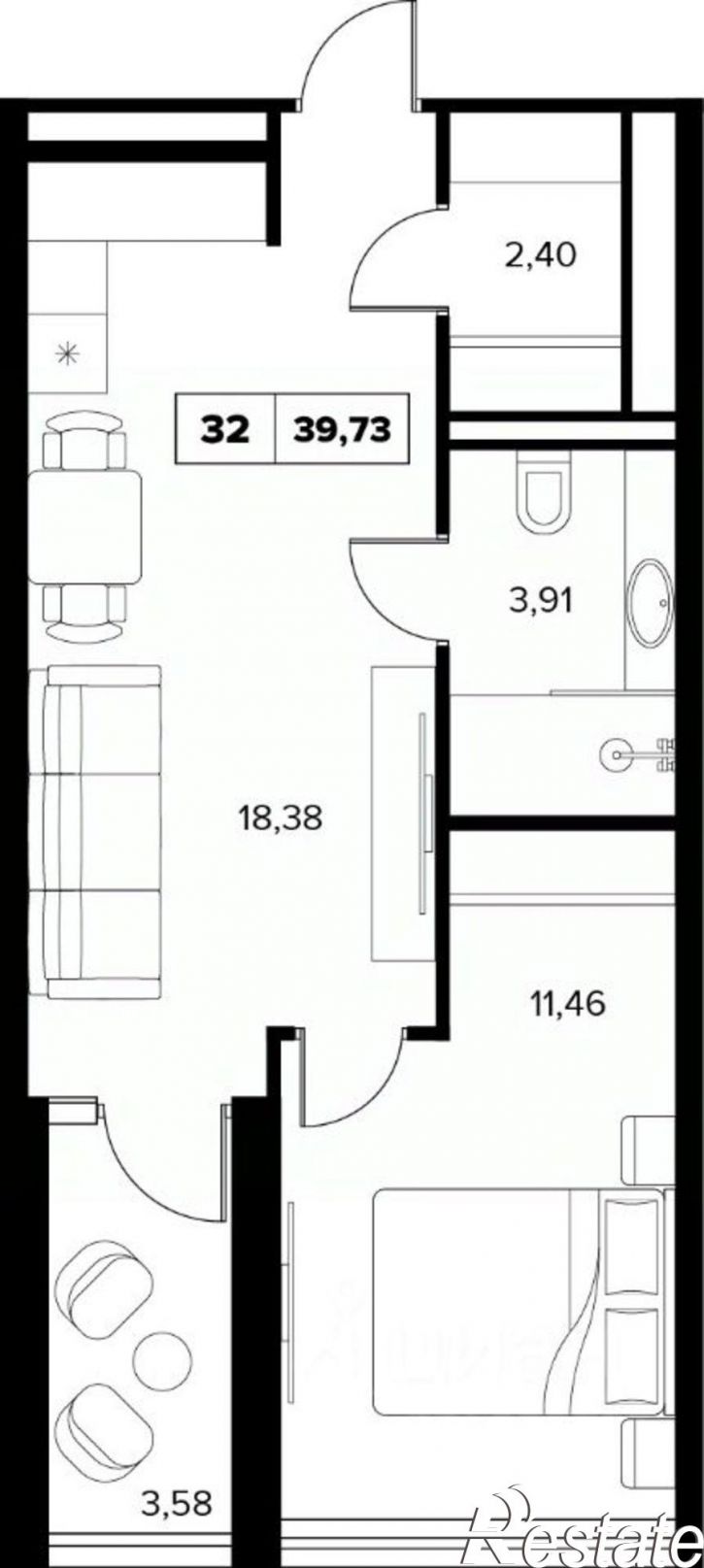 2-комн квартира в новом доме улица Семашко, 37А к3,  д. 37А к3