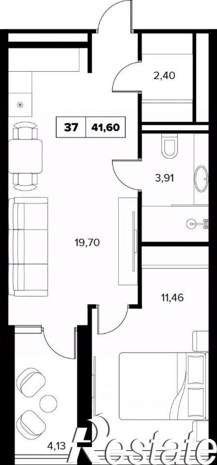 2-комн квартира в новом доме улица Семашко, 37А к3,  д. 37А к3