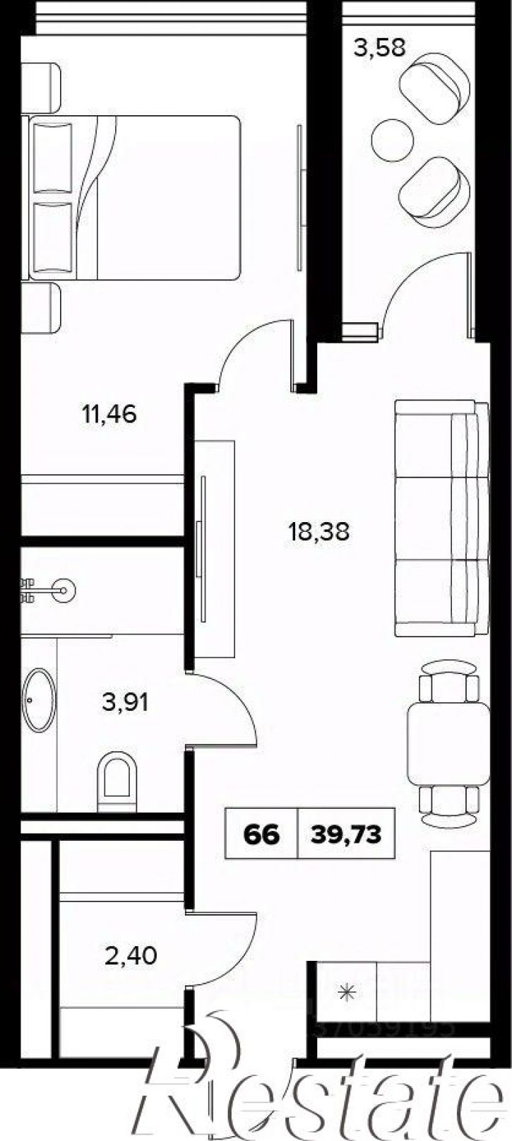 2-комн квартира в новом доме улица Семашко, 37А к2,  д. 37А к2