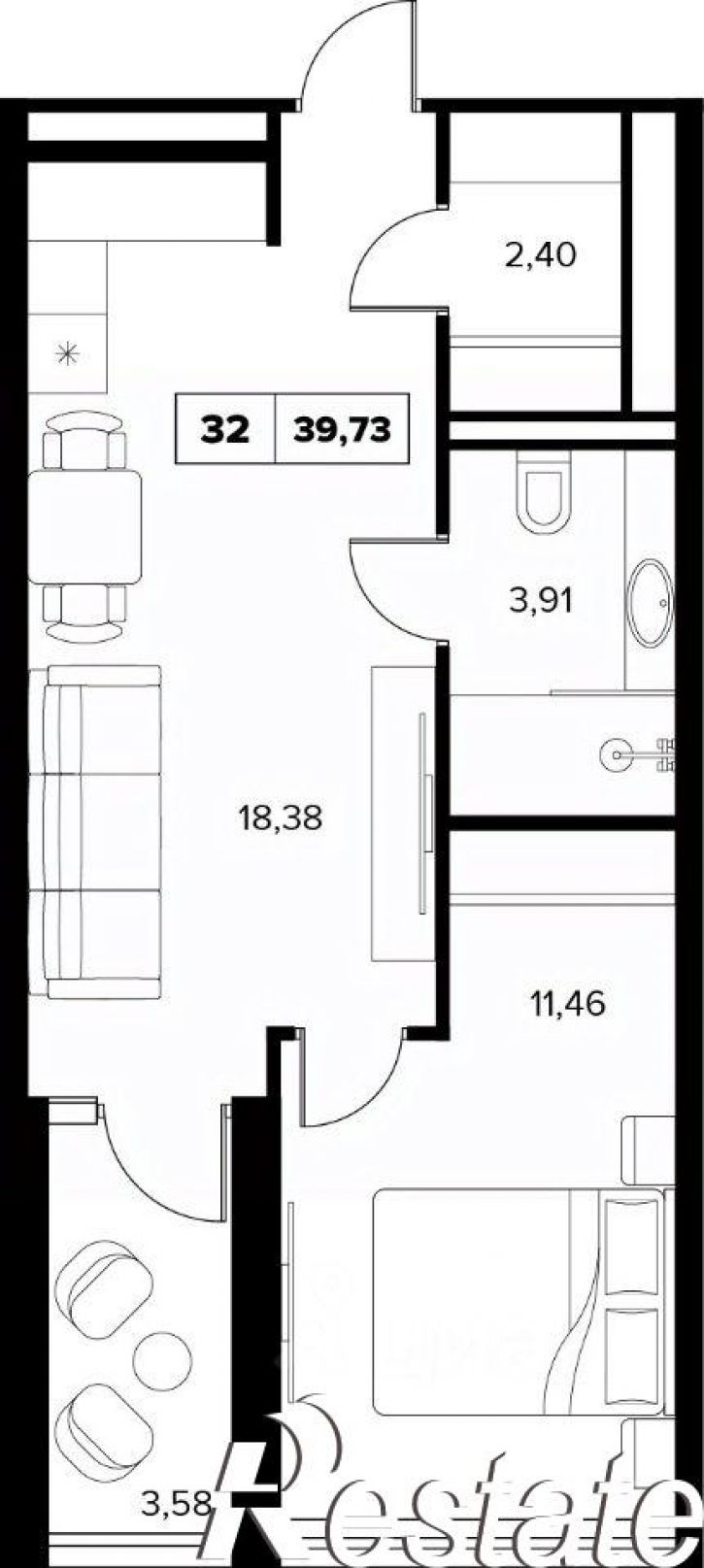 2-комн квартира в новом доме улица Семашко, 37А к3,  д. 37А к3